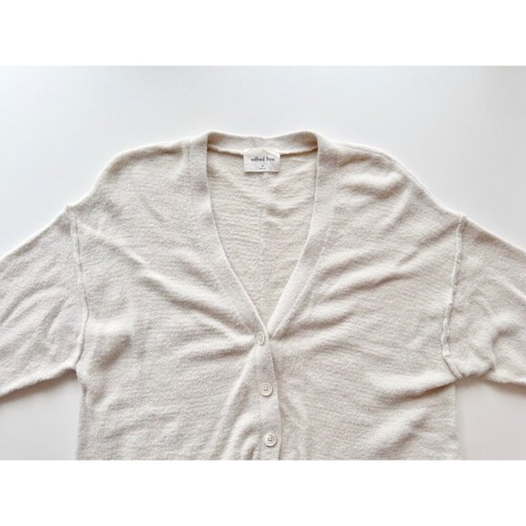 Aritzia WILFRED FREE Hush Knit Ivory Oversized V-Neck Cardigan Sweater, Size XS - Picture 11 of 16